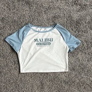 SHEIN Blue and White Crop Top